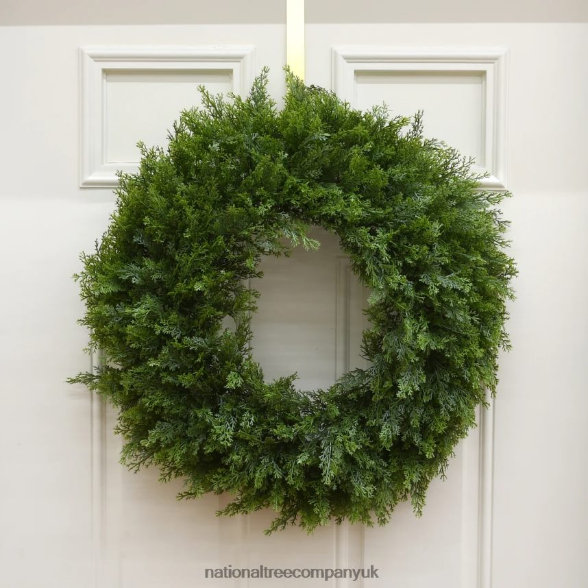 Greenery | National Tree Company Artificial Arborvitae Christmas Wreath Rustic Style Decor 24 in F2L4F274